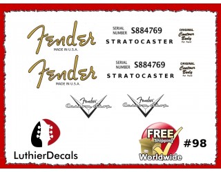 Fender Decal Stratocaster Guitar Decal #98